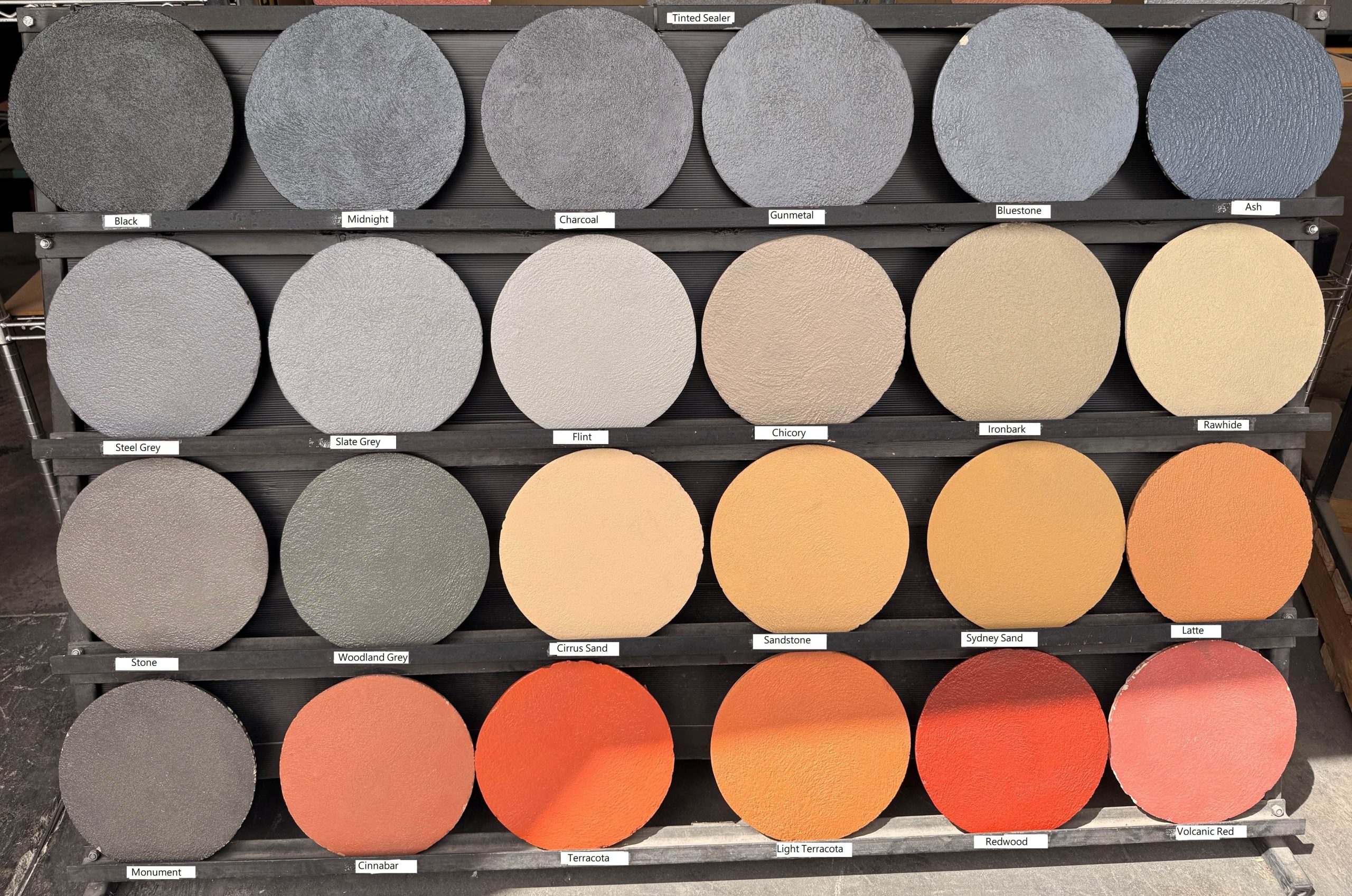 Photo of tinted sealer chart